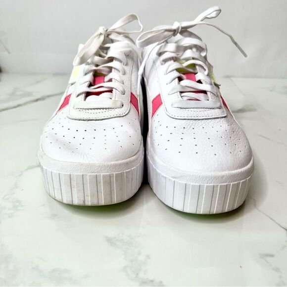 PUMA Cali Wedge White Leather Lifestyle Sneakers - Picture 7 of 16